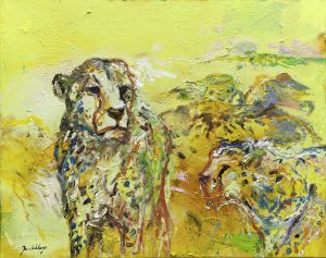 Luipaard olieverf schilderij