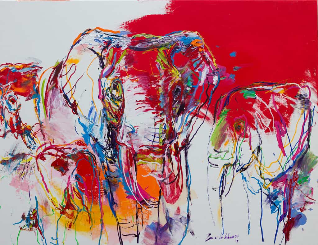 Schilderij olifanten