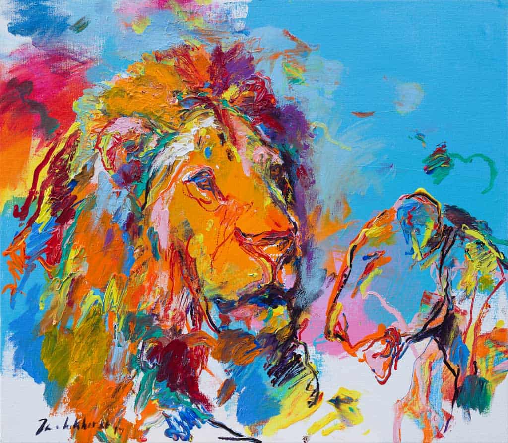 Schilderij leeuwenkop
