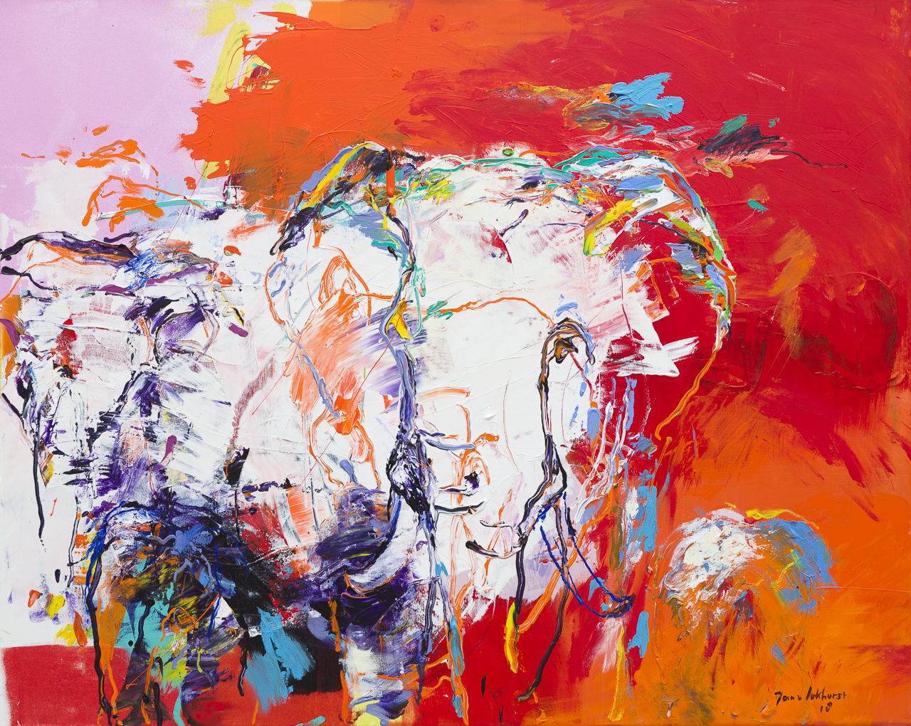 Schilderij olifant kleur
