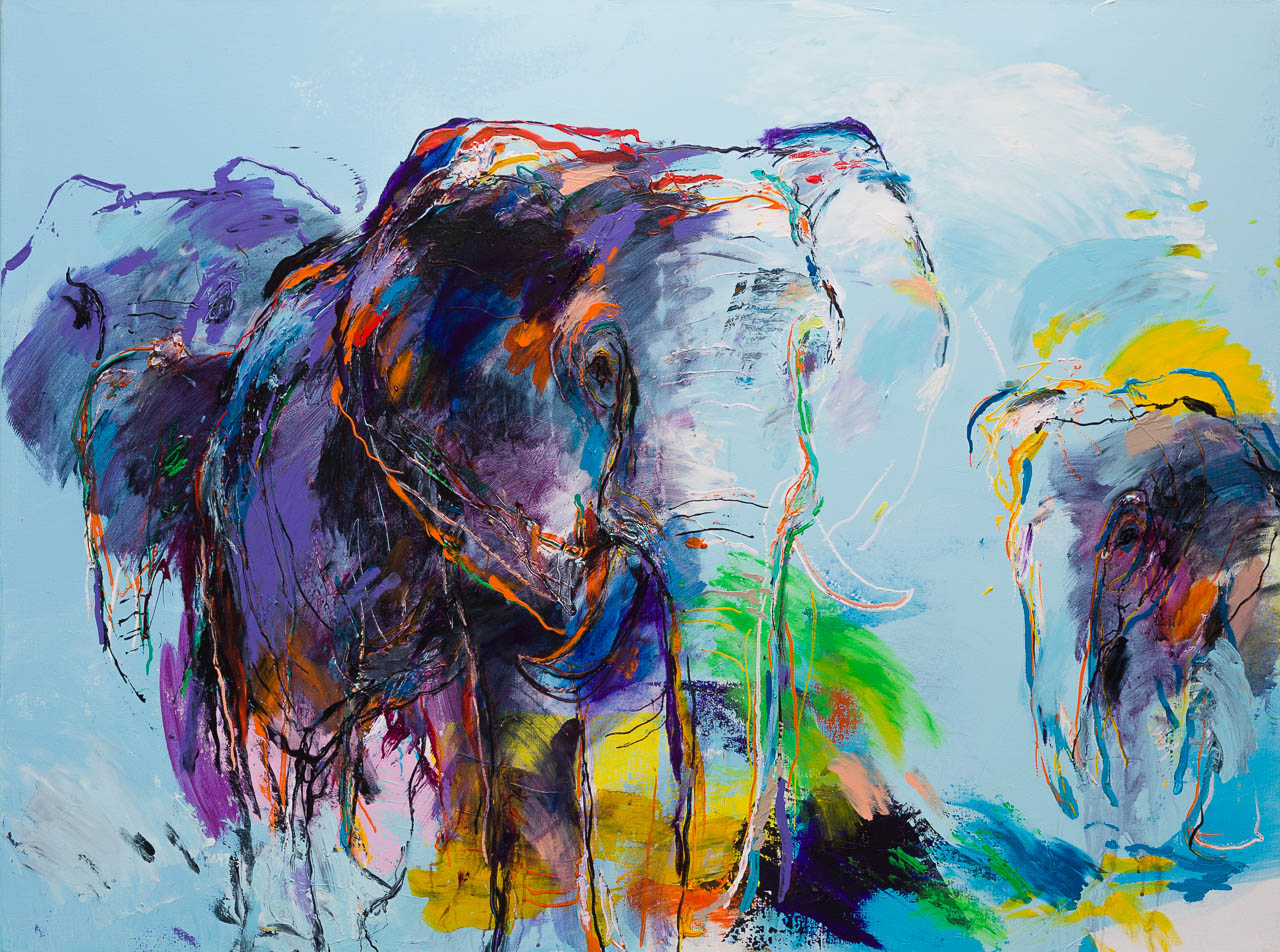 DO76 olifanten dierenschilderij