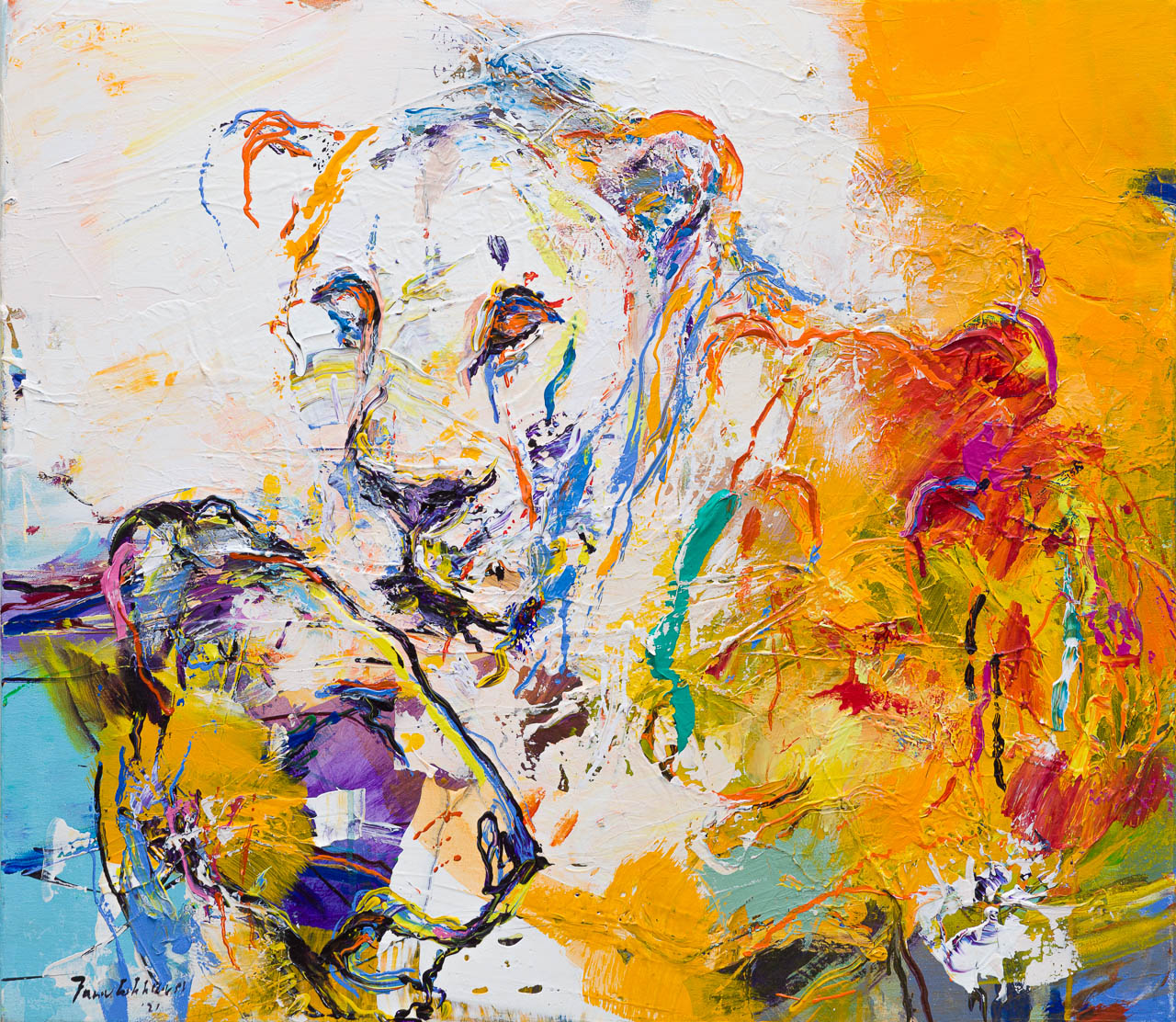 LE40 leeuwen dierenschilderij